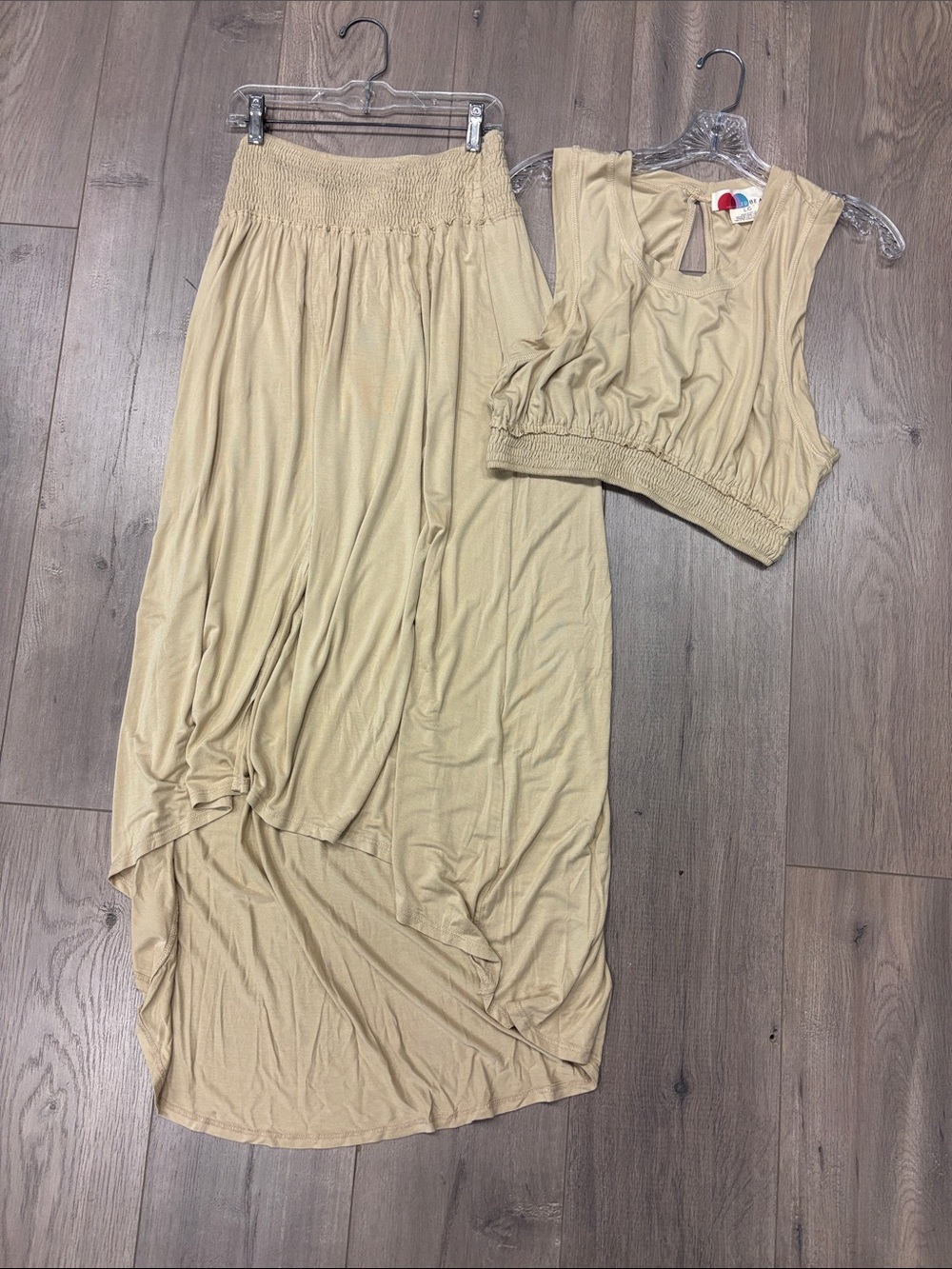 Free People Beach  smocked skirt crop top L